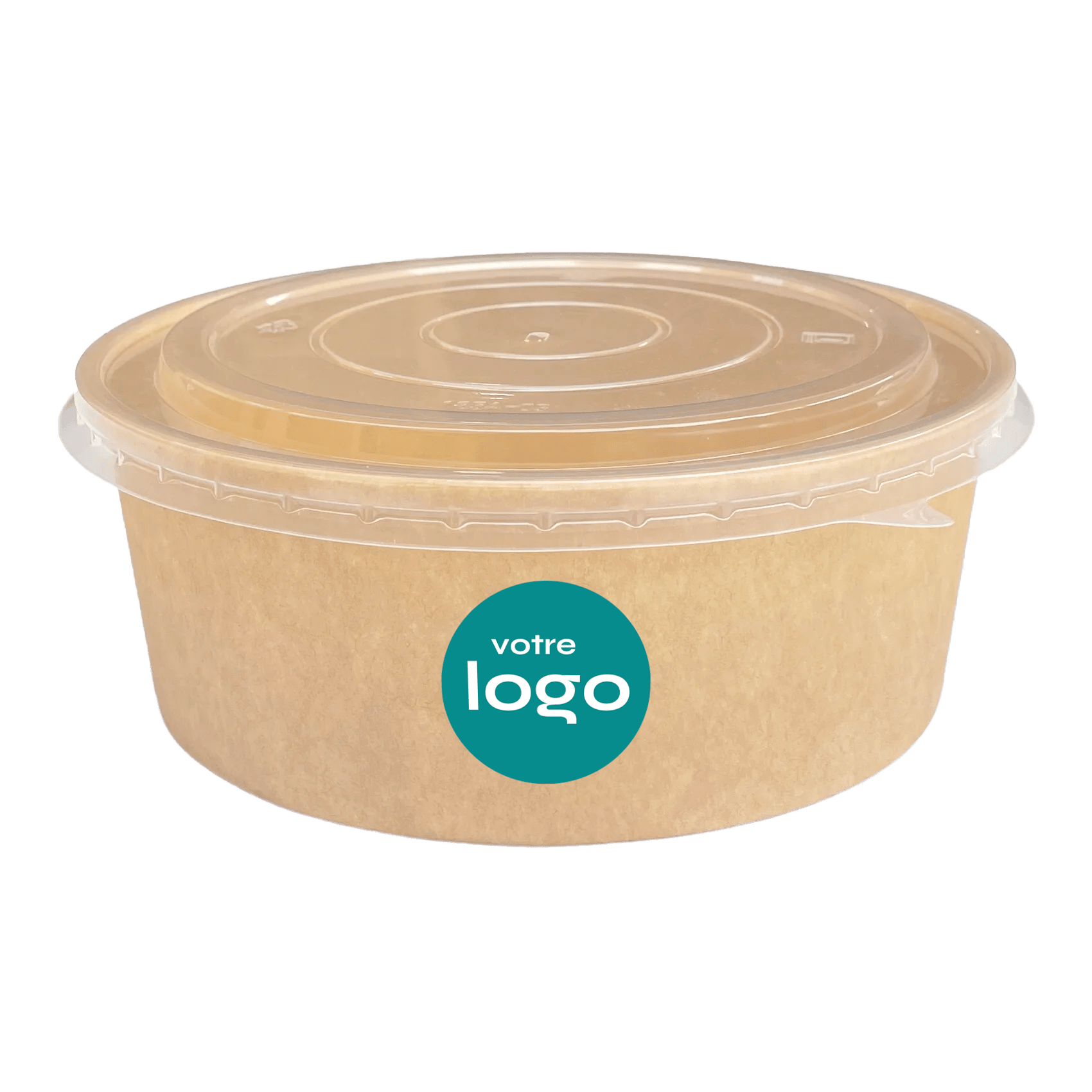 Bol kraft avec étiquette personnalisée / personnalisé en forme de rond