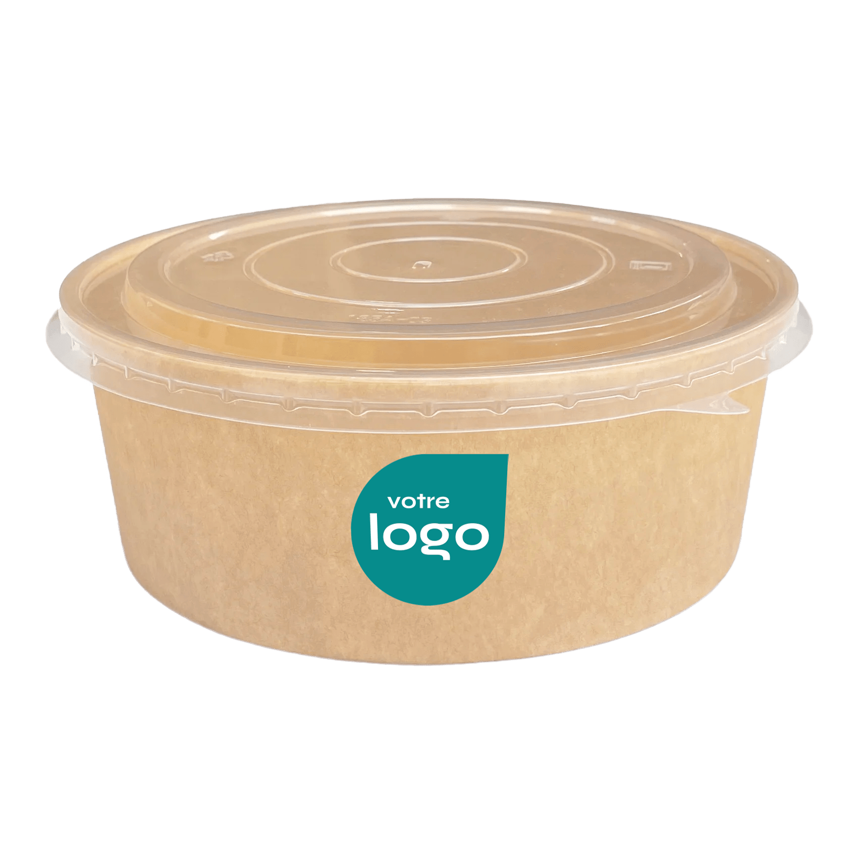 Bol kraft avec étiquette personnalisée / personnalisé en forme de goutte