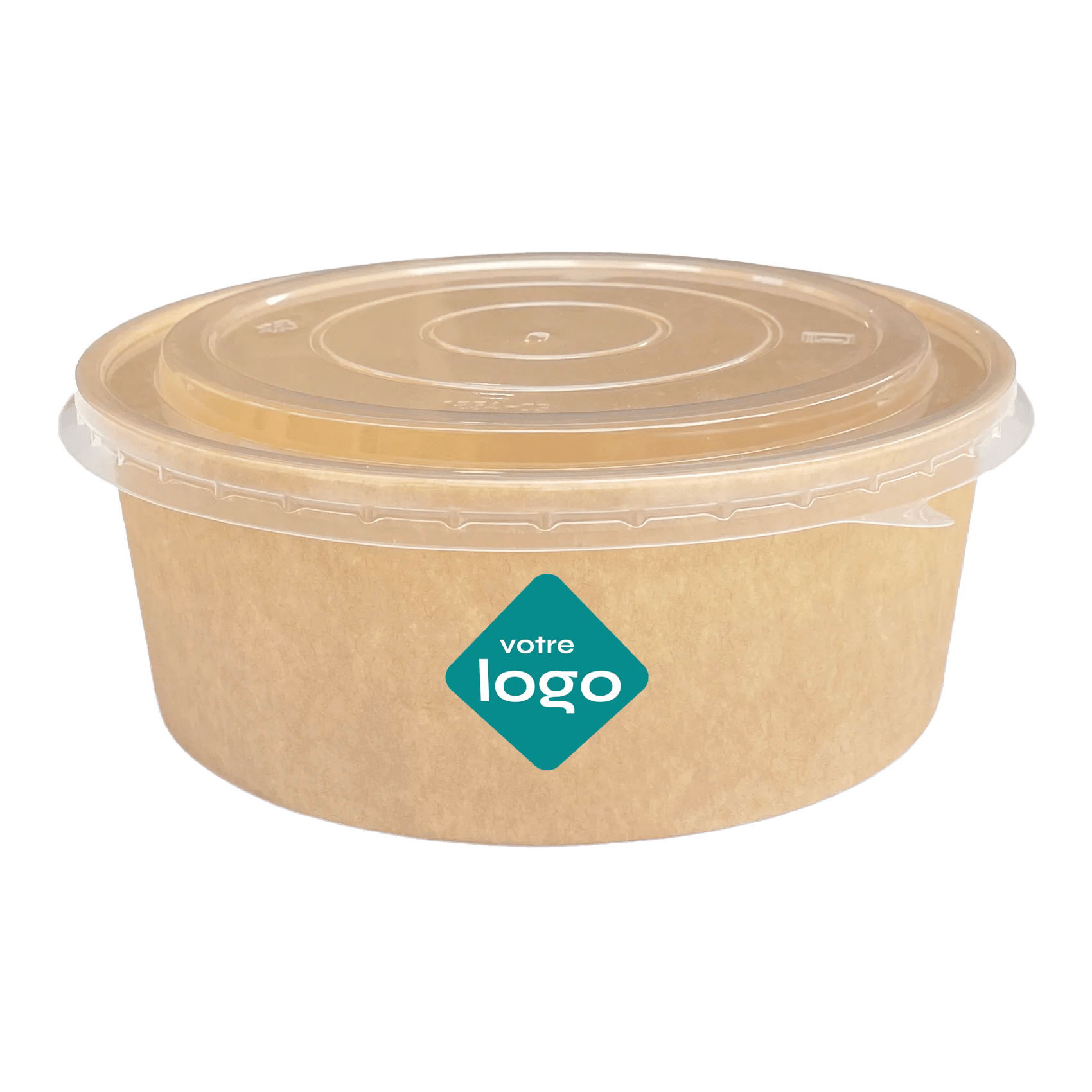 Bol kraft avec étiquette personnalisée / personnalisé en forme de losange, carré