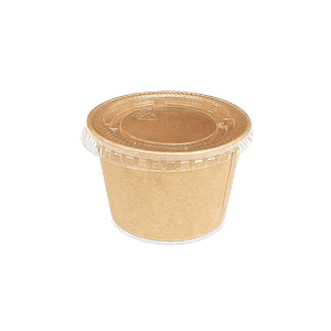 Pot Kraft 60 ml avec couvercle PET