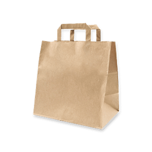 Sac cabas kraft poignées plates 80gr/m2 | 32 + 22 x 28cm