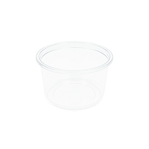 Pot TUSIPACK en PET cristal 400 ml transparent, idéal pour salades composées, plats froids ou préparations maison, résistant et pratique pour conserver et transporter les aliments.