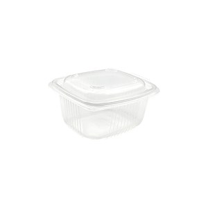 Boîte en polypropylène (PP) transparente avec couvercle à charnière, capacité 500ml, idéale pour conserver aliments, préparer portions ou organiser la cuisine