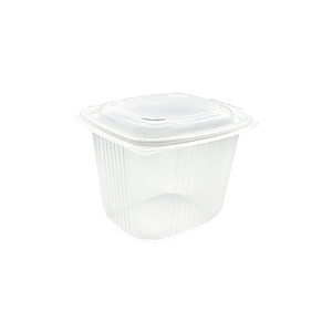 Boîte en polypropylène (PP) transparente avec couvercle à charnière, capacité 750ml, idéale pour conserver aliments, organiser la cuisine et préparer portions