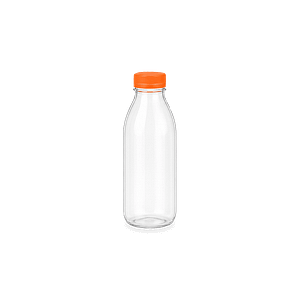 Bouteille PET cristal bouchon orange 33cl