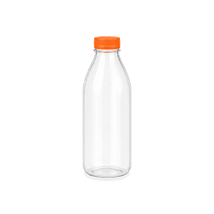 Bouteille PET cristal bouchon orange 50cl