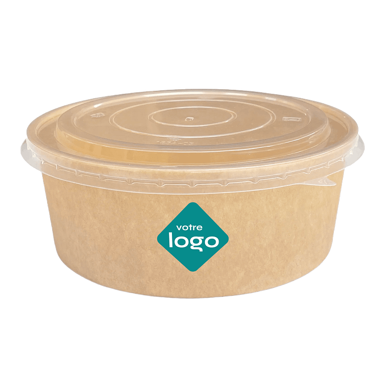 Bol kraft avec étiquette personnalisée / personnalisé en forme de losange, carré