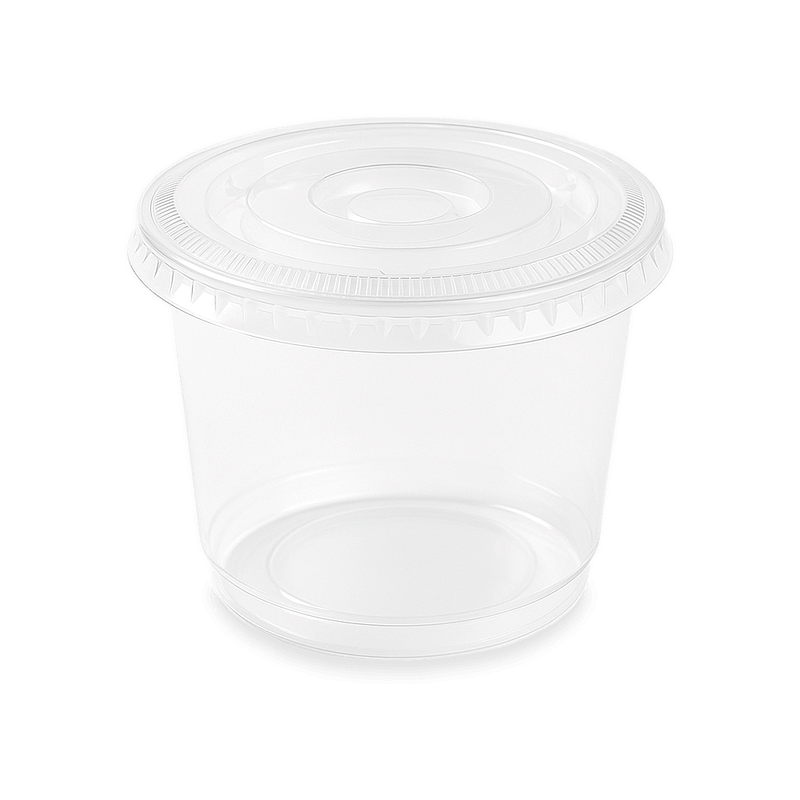 Pot à dessert en plastique PET de 200 ml avec couvercle transparent, idéal pour préparations froides et présentations individuelles