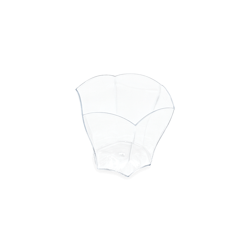 Mini coupe hexagonale en polystyrène Cristal 7,5 cl, parfaite pour desserts, apéritifs et buffets raffinés