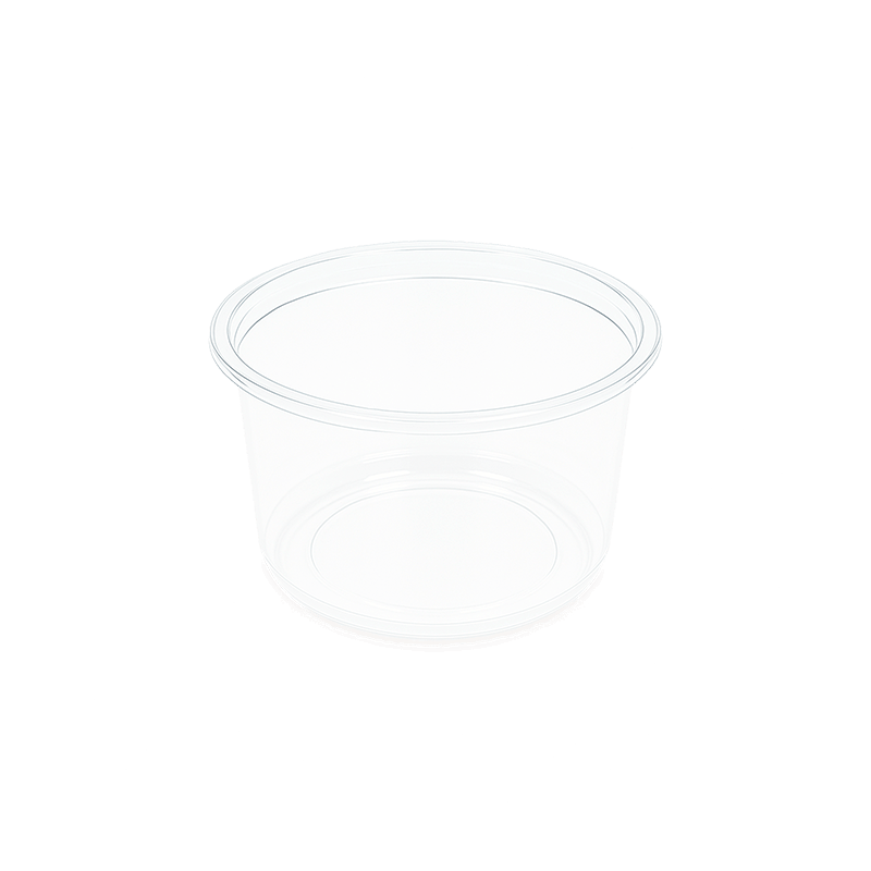 Pot TUSIPACK en PET cristal 400 ml transparent, idéal pour salades composées, plats froids ou préparations maison, résistant et pratique pour conserver et transporter les aliments.