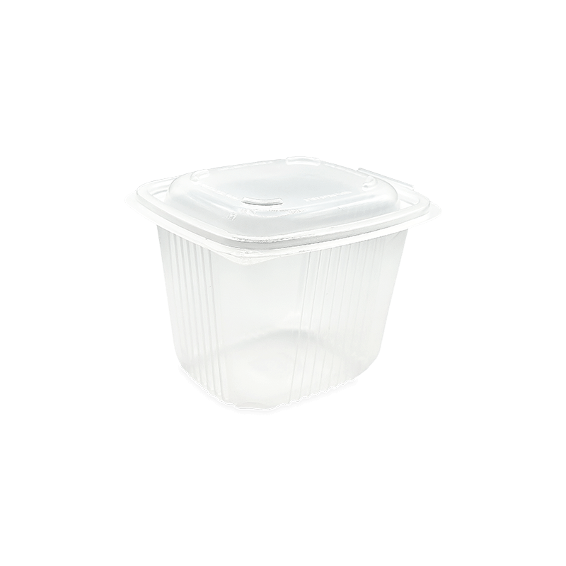 Boîte en polypropylène (PP) transparente avec couvercle à charnière, capacité 750ml, idéale pour conserver aliments, organiser la cuisine et préparer portions
