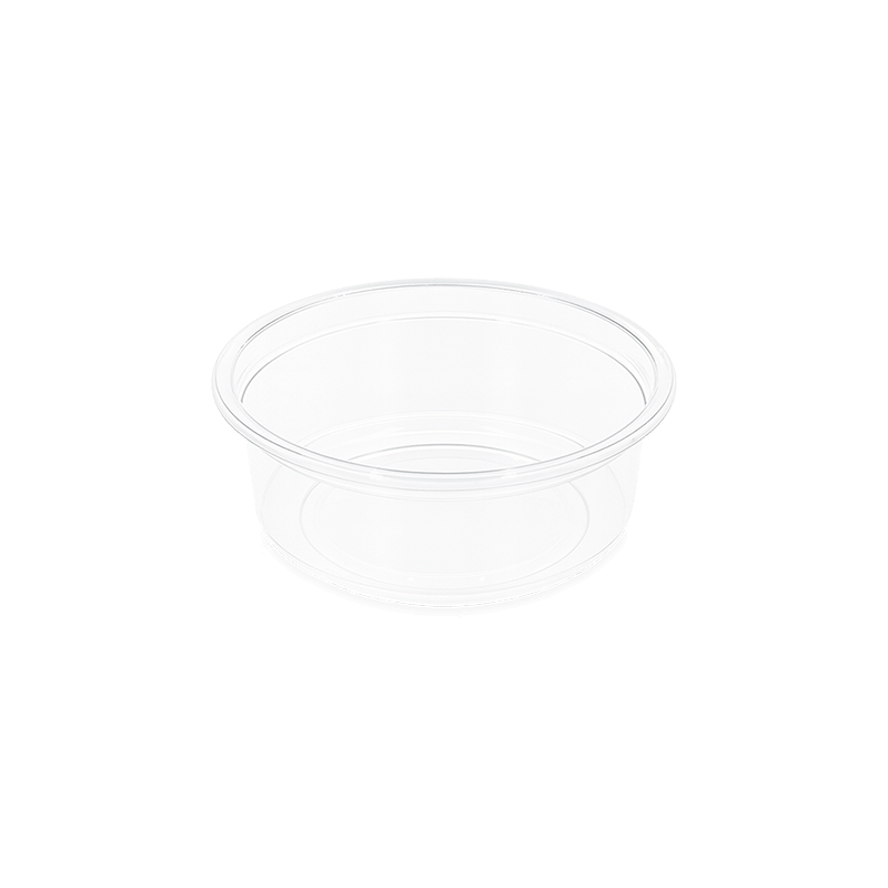 Pot TUSIPACK PET cristal 250 ml, emballage transparent pour plats, sauces et desserts, résistant et pratique pour le transport et la conservation des préparations